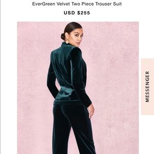 Houseofcb “Arla” green trouser set women’s size m